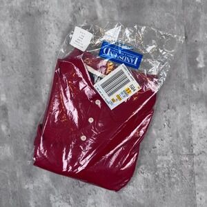 Vintage Lands End Polo Shirt Mens XL Red Islander Rugby Deadstock USA 80s NWT